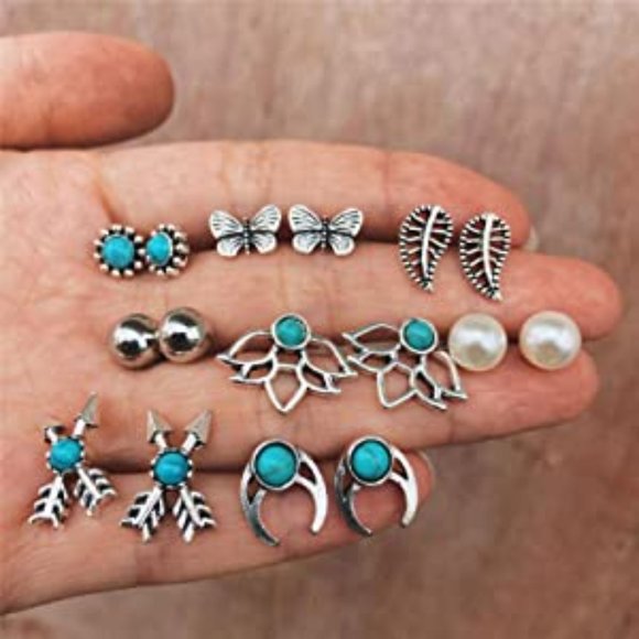 New Wholesale Bundle 45 Pairs Bohemian Silver Drop Dangle Earrings Set for Women - Picture 4 of 7